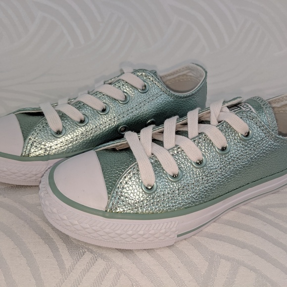 metallic green converse